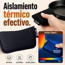 Black Neoprene Pot Handle Protectors, Heat Insulating Covers With 3D Mesh Textured Fabric For Secure Kitchen Grip, 13 X 7 Cm, Pack Of 2 - 黑色 - 查看 1