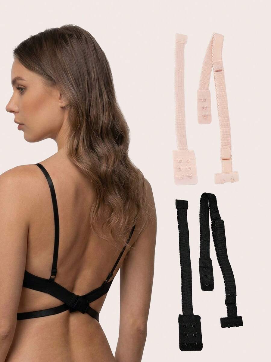 Lignisse 3 Hook Adjustable Bra Strap Extender, Universal Bra Strap Extension Clips, Comfortable Bra Band Lengthener, Invisible Underwear Accessories For Women - Multicolor - View 1