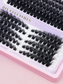 Ayrmilla 100D Mixed‑Size Fluffy Cluster False Eyelashes 9‑12mm D‑Curl Individual DIY Lash Extensions Soft Light‑Weight Reusable Wispy Segmented Lashes For Daily Party Eye Makeup - D - View 7