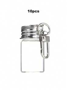 7ml Clear Mini Glass Bottle Keychain With Metal Key Ring, Micro Message Bottle, DIY Handmade Pendant For Bags And Keys, Holiday Commemorative Gift - Multicolor - View 14