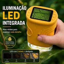 Brinquedo Microscópio Digital Infantil Portátil Zomm 1000x - Amarelo - Visão 4