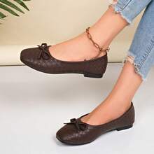 Women's Summer New Fashion Flat Shoes, Hollow-Out Buckle Design, Comfortable Wear, Suitable For Travel, …Vacation, Mother's Day,Ballet Flat - Brown - View 16