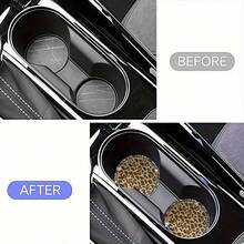2pcs Fine Leopard Print Rhinestone Cup Coasters, New Style, Delicate Leopard Pattern With Sparkling Rhinestones, Fits Car Cup Holders, Protects And Enhances Car Interior Atmosphere - 2pcs New Rhinestone Leopard Print Coasters - View 3