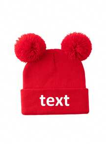 1pc Personlized Knit Hat With Pom Pom,Baby Boy Girl,Minimalist Style Winter Knitted Thick Warm Hats,Suitable For Outdoor Activities And Daily Commute - Multicolor - View 7