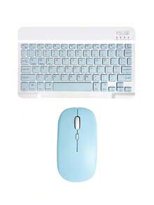 Lightweight Wireless Rechargeable Keyboard And Mouse Combo, Ultra-Thin Portable Wireless Keyboard And Mouse Set, Wireless Bluetooth Mini Type-C Rechargeable 10-Inch Square Keyboard Suitable For Laptop, Tablet, Small Girls Office Silent Typing Fully Compatible With IPad/Android Tablet/Phone/Laptop And PC, Multi-Device Three-System Universal, Turn Phone/Tablet Into Computer - View 11