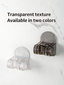 Adjustable Transparent ABS Shower Head Holder Set, Waterproof No-Drill Adhesive Mount, Includes 1 Strong Traceless Adhesive Hook, Universal Adhesive Hanging Hook For Bathroom Toilet Sprayer - Multicolor - View 10