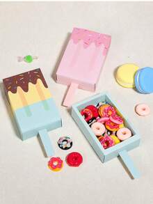 1/5/10pcs Pull-Out Gift Boxes, Creative Stick-Shaped Gift Packaging, Colorful Drip And Sprinkle Design, Drawer-Style Gift Boxes, Suitable For Party Favors, Small Gifts And Souvenirs, Suitable For Adults, Guests, Birthday, Wedding, Anniversary, Holiday And Celebration Decoration - Multicolor - View 4