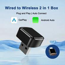 Mini 2-In-1 Wireless CarPlay Android Auto Converter |Wired To Wireless, Plug And Play, Stable Fast Auto Reconnect - M26R - View 1