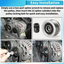 33-Tooth Hex Alternator Decoupler Pulley Removal Tool, V-Belt Free Wheel Tool, Suitable For Audi, Passat, Golf, Volvo, - Engine Pulley Remover - View 3