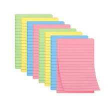 Eagle 8 Pack Lined Sticky Notes With Lines 4X6 In, 8 Pastel Slef-Stick Pads | Large Ruled Sticky Note Pads Colorful Super Sticking Power Notepads, Easy To Post For Office, School, Home, 50 Sheets/Pad - A - View 1