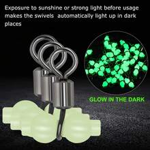 50pcs Glowing Gourd Rotating Rings, Split Ring Swivels, Figure 8 Rings, Gourd Balance Rings, Long Pole Fishing Line Rig, Fishing Accessories Small Parts - Multicolor - View 2