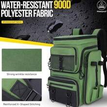 Multi-Scenario Lure Fishing Gear Backpack, 18 Pockets And Fishing Rod Holder, High-Density Waterproof Oxford Fabric, Honeycomb Breathable Back Pad With D-Ring, Large Capacity Gear Storage Space, Suitable For Outdoor Fishing, Hiking, Travel And Cycling - Multicolor - View 6
