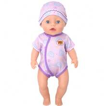 Doll Rompers, Including Printed Head‑Wrap Hats And Short‑Sleeve Bodysuits, Fine And Smooth Stitching, Suitable For 36‑45‑Centimeter / 14‑18‑Inch Newborn Dolls, Perfect For Parent‑Child Interaction, Ideal Holiday Gifts (Dolls Not Included) - Multicolor - View 11