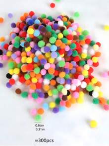 300pcs Mixed Color High Elasticity Colorful Kindergarten Children's Handmade DIY Plush Balls Felt Balls Twist Wire Decoration Materials - Multi-color - View 2