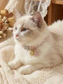 This Cute And Romantic Floral Pet Collar Features A Bell And Pendant. The Adjustable Buckle Makes It Easy And Quick To Unfasten. Suitable For Everyday Indoor Wear By Cats And Dogs, It's A Pet Accessory Suitable For All Seasons. - Multicolor - View 7