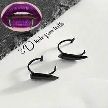 2/4pcs/ Adult Men And Women's Fashionable And Personalized Canine-Shaped Lip Ornaments In The Form Of Fangs, Without The Need For Piercing - Multicolor - View 10