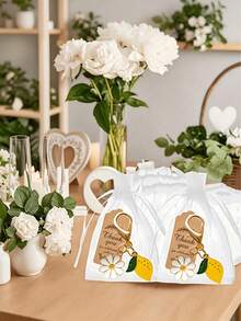 30pcs Flower Keychain Party Favors Wedding Gifts Bulk Keyring Pendant, Suitable For Guests, Baptism Ceremony, Bridal Shower - View 3