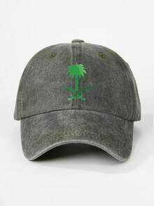 1pc Unisex Printed Palm Tree Washed Baseball Cap, Adjustable Casual Outdoor Hat - Baseball Cap - View 14