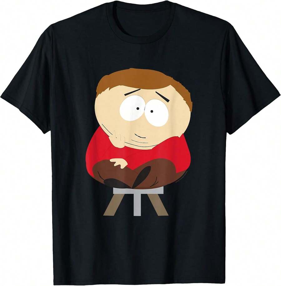Customized T Shirt Streetwear TshirtCute Cartman Portrait Pose Funny Cartoon T Shirt Unisex - Black - View 1