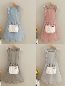 Customizable Kitchen Apron - Personalized Design, Photo Or Text - Woven Polyester Cooking Apron, Washable, Warm, Custom, Unique, Personalized, Ideal Gift For Boyfriend, Girlfriend, Family, Friends, Suitable For Sofa, Bed, Car, Tea Room, Bedroom, Living Room, Bathroom, Dining Room And Other Places. - Multicolor - View 8