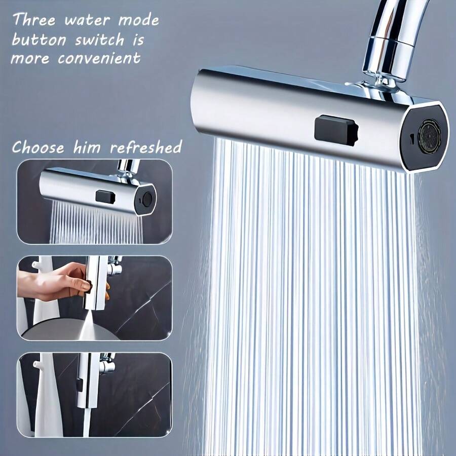1pc Universal Copper RV Kitchen Faucet With Water-Saving Aerator, 3 Water Modes, Pressurized Extension Tube And Anti-Splash Nozzle