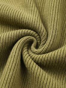 Women's Ribbed Knit Zip-Up Turtleneck Vest, Sleeveless Solid Sweater Waistcoat - Mustard Yellow - View 6