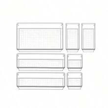 25pcs/9pcs/7pcs Transparent Drawer Organizer Set With Drawer Dividers, Diaper, Baby Bottle, Bibs Baby Supplies Storage Box, Multi-Functional Desktop Office Storage Organizer, Suitable For Bathroom, Baby Room, Home Items Classification Storage And Organization - Multicolor - View 7
