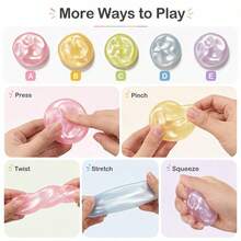 Macaron Pearl Color Jelly Squishy, Super Elastic Stretchable Transparent Liquid Stress Relief Finger Squeeze Ball, Glossy Gradient Sensory Decompression Toy, Portable Cute Hand Toy, Suitable For Adults And Children - Multicolor - View 6