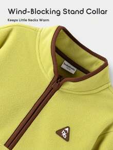 Balabala BalaOne Kids Anti-Static Fleece Sweatshirt, 2025 Winter Style, Warm Top For Boys And Girls - Yellow Green - View 10