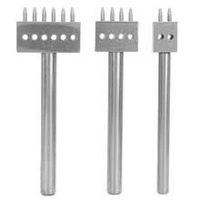 Set de 3 Punzones para Cuero con Espaciado, Herramienta de Perforación para Cinturones y Artesanías, Troquel de Acero de 6mm 2+4+6 - A - Ver 2