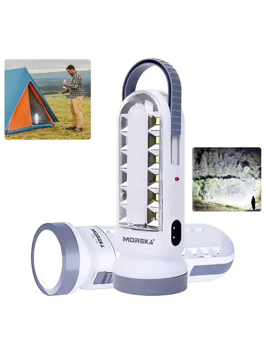 Lampara Emergencia Linterna Luz Led Recargable 3 En 1 - Blanco - Ver 1