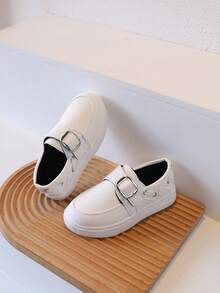 1 đôi giày sneaker loafer trẻ em phong cách retro phối màu, giày thường ngày cho bé trai và bé gái, mùa xuân thu, mẫu mới, chống trượt, xỏ chân dễ dàng - trắng - Xem 8