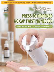 1 set perlengkapan mandi portabel 4-in-1, termasuk 4 botol dispenser isi ulang 30ml dan kotak penyimpanan sampo/lotion portabel, cocok untuk liburan dan perjalanan bisnis. - beraneka warna - View 2