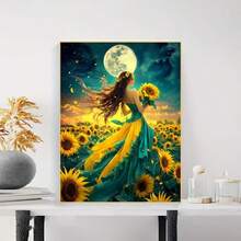 1PC DIY 5D Diamond Painting Kit Beautiful Woman Pattern - Round Full Diamond Art Mosaic Craft, Home Wall Decor, Frameless - No Frame - View 3