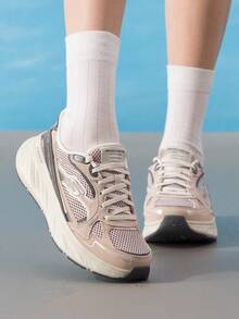 Skechers Women's Lightweight Running Shoes EDGERIDE Women's Lace-Up Athletic Shoes Comfortable Breathable Cushioned Casual Shoes 150650 - Taupe - View 2