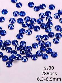 Sapphire Blue Flat Back Rhinestones, Multi-Size Round Crystal Hot-Fix Rhinestones, Shiny Adhesive Rhinestones, Suitable For Nail Art, Phone Cases, Shoes, Clothing, Handmade DIY Decoration - Sapphire Blue - View 10