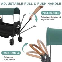 Multifunctional Camping Vehicle, Dual Push-Pull Mode Children's Camping Vehicle, Easy To Fold, Oversized Tires, Essential For Camping - 黑色 - 查看 3