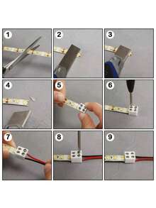 High Quality LED Strip Buckle 8mm Terminal Splice Plug Screw-In 2-Pin Fixing Clip Free Welding Led Light Strip Connector - A - View 8