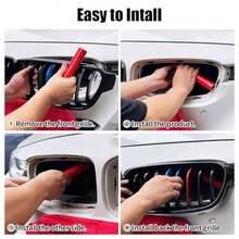 V - Fundas para soportes compatibles con BMW Grille Inserts StripesWrap Insertos de parrilla roja compatibles con BMW Serie 5 F10/6 Series F06/7 Series F01/X1 F48/X2 F39 F13 Accesorios - Multicolor - Ver 6