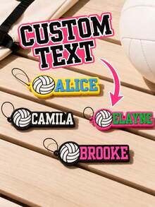 Personalized Volleyball Name Keychain, Customized 3D Sports Bag Tag With Name, Volleyball Player Team Gift, Backpack Luggage Charm, Birthday, Halloween, Thanksgiving And Christmas Gift For Volleyball Enthusiasts - Multicolor - View 1