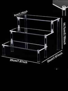 1pc Multi-Layer Acrylic Display Stand, 3-Tier Food/Dessert Display, Perfume Storage Rack, Small/Mini Display Stand For Storage And Decoration - Clear - View 9