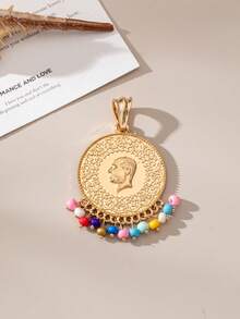Herseygold 1 pieza colgante de moneda otomana para bufanda, hebilla de bufanda para mujer con moneda árabe chapada en oro, accesorio de moda para mujer para boda y festival de Oriente Medio - Dorado - Ver 2