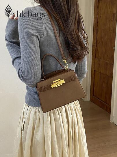 CHLCBAGS 1pc (7.9in*5.1in*3.1in) Fashionable Women's Handbag, Crossbody Bag, Shoulder Bag, Tote Bag, Square Bag, Scratch-Resistant And Wear-Resistant Material, Suitable For Shopping, Dating, Outings, Parties, Commuting, Adjustable Shoulder Strap For Proper Length, Gift For Family, Friends, Girlfriend, Elegant Minimalist Casual Handbag