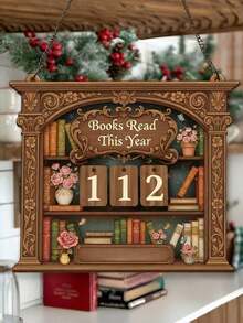 Cross-Border Hot Seller: Wooden Library Book Counter, Wooden Home Decor, American Vintage Ornament, Book Reading Counter, Reading Tracker Sign, Annual Wooden Book Reading Record, Day Counter, Decorative Item - Roman Column Counter - View 8