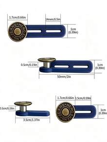 20/10/5/1pcs Denim Jeans Button Extender, Unisex Waistband Extender, Stretchable No-Sew Instant Belt Extender, Metal And Silicone Material, Suitable For Jeans, Trousers, Neckline - Multicolor - View 2