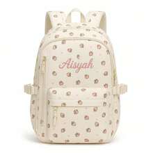(Embroidered Custom) Striped Backpack Large Capacity Lightweight Casual School Bag For Students, INS Style - Multicolor - View 11