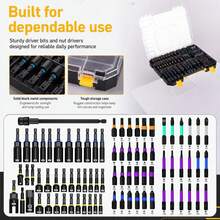 Universal 80 Units Magnetic Nut Driver Set Covering Metric & Imperial Dimensions, Socket Adapters And Compact Storage Box, Practical Tool Kit For Garage Projects And Household Repair Needs - black - View 4