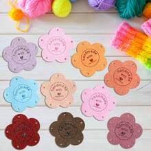 5/8/12/15/18/22/25Pcs Flower Sewing Decorative Labels, Used For Wallet And Clothing Making, Hat Sewing Accessories, Random Colors - Multicolor - View 6