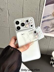 1pc Cute Astronaut Rocket Cartoon Print Full Coverage 9H Hardness Camera Lens Protector, Compatible With IPhone 18 Pro Max/18 Pro/17 Pro Max/17 Pro, Space Planet Pattern, Anti-Oil Anti-Drop Anti-Explosion, Bubble-Free Auto-Adsorption, Easy Installation - Clear - View 8