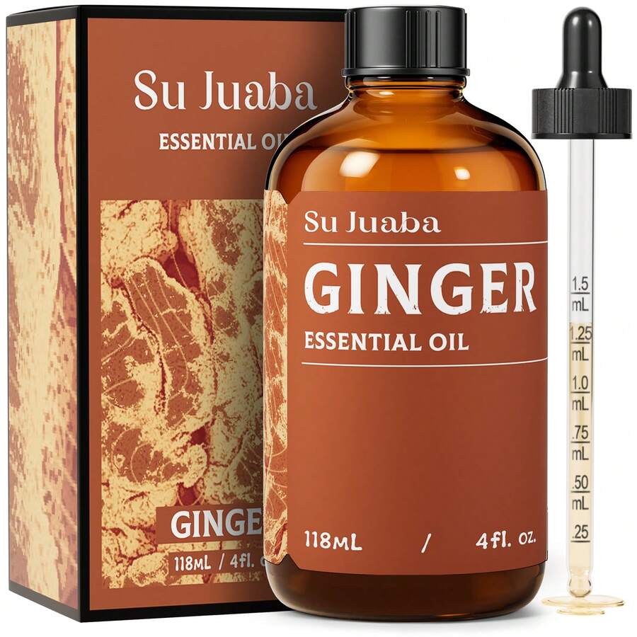 SU JUABA Ginger Oil For Scalp Massage, Diffuser, Aromatherapy, Soothing Body Joint & Muscle Ideal For Hair & Skin Care After Dilution-118mL / 4 Fl.Oz - Ginger - View 1
